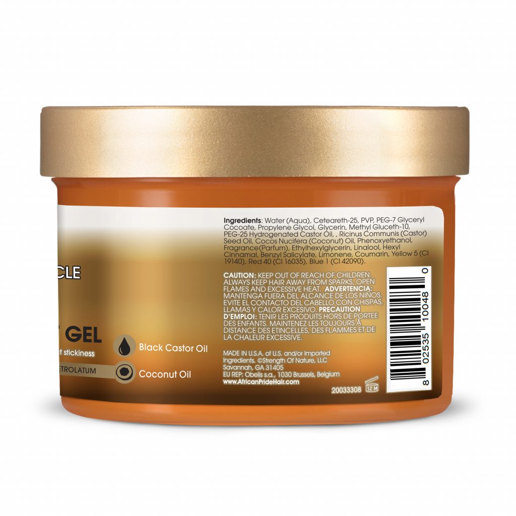African Pride Black Castor Miracle Braid, Loc & Twist Gel, 8oz
