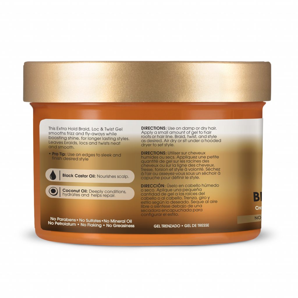 African Pride Black Castor Miracle Braid, Loc & Twist Gel, 8oz