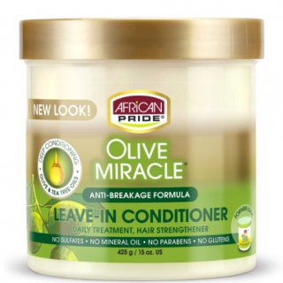 African Pride AP Olive Miracle Leave-In Conditioner, 15oz(425g)